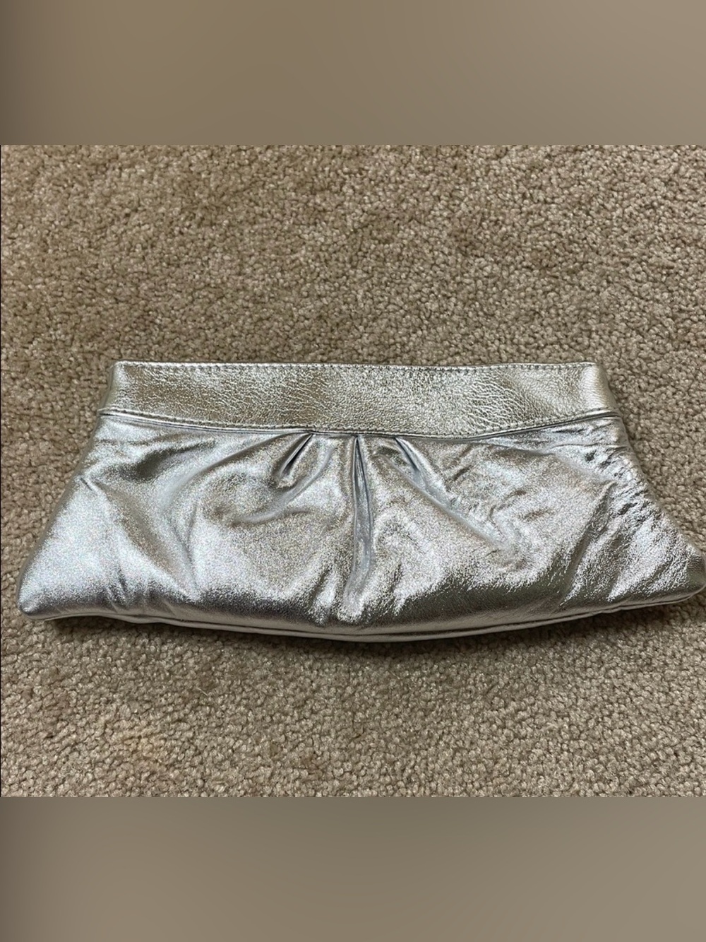 Lauren Merkin Silver Metallic Clutch